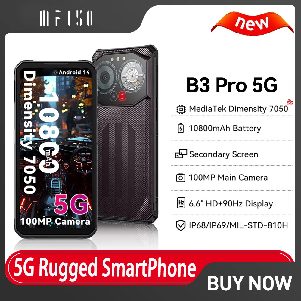 IIIF150 B3 Pro 5G Rugged SmartPhone Android 14 10800mAh 16GB 512GB Mobile Phone 100MP 30W 6.6