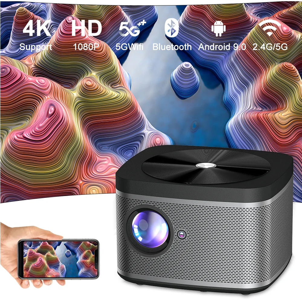 H8 1080P 4K Full HD Smart WiFi LED Projector 2G RAM For Gaming Meetings Video Screen Casting Mobile Phone Integration