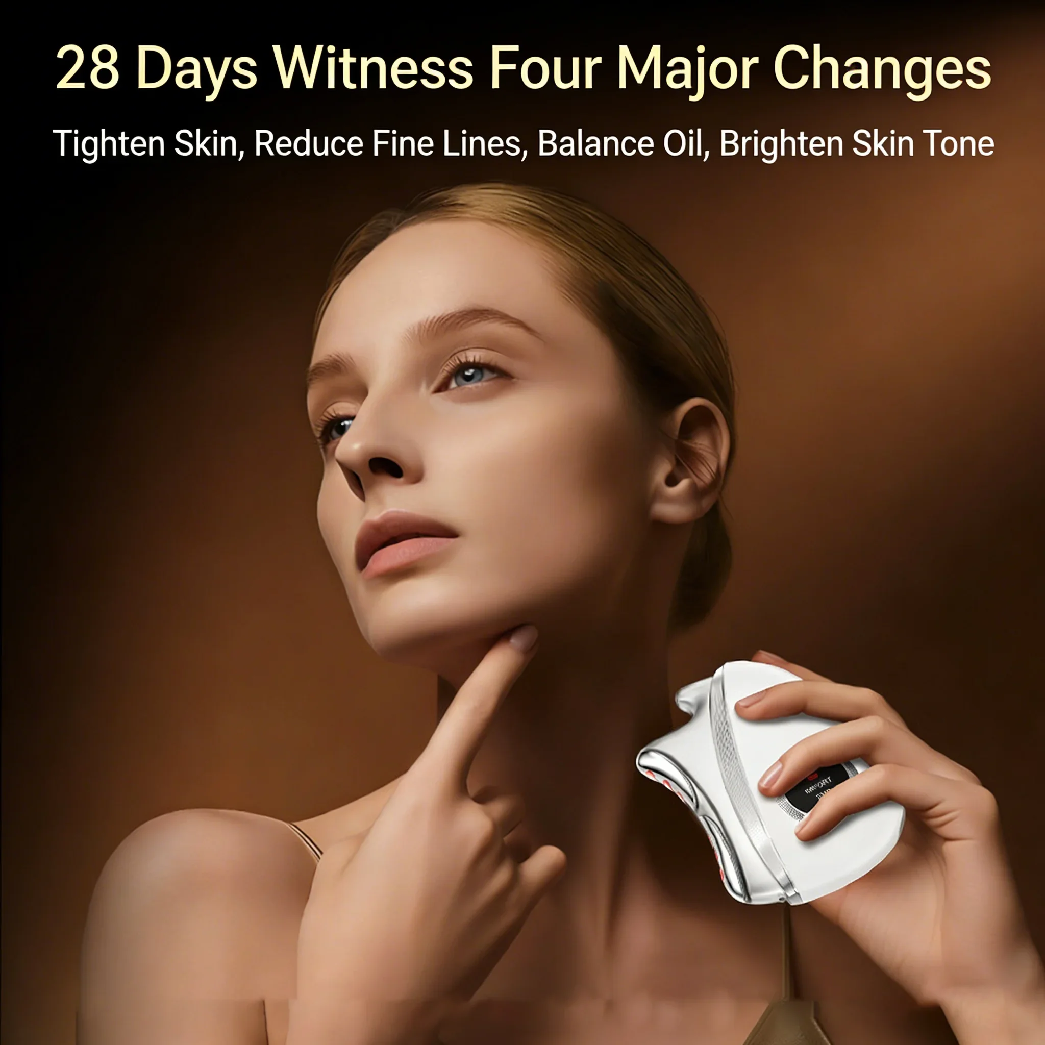 Portable Electric Gua Sha Device Microcurrent Face Massager for Skin Rejuvenation Facial Lifting Home Use Bianshi Scraping Board