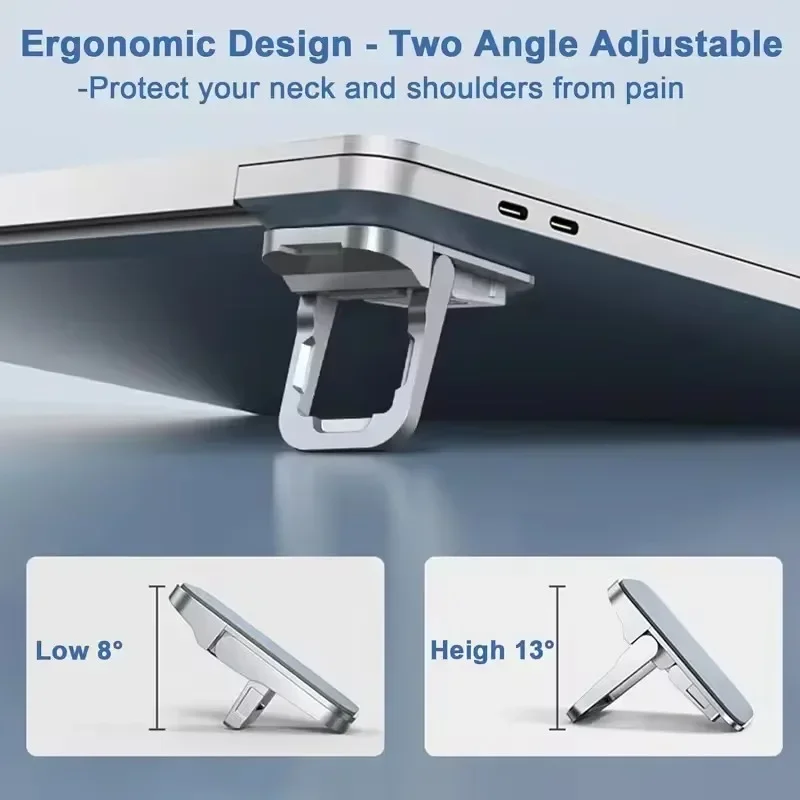 NEW 2PCS  Foldable Laptop Stand Portable Computer Keyboard Riser with 2 Adjustable Angles Self-Adhesive Invisible Notebook Stand
