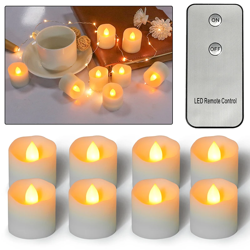 D2 12PCS Flickering Remote Control Electric Flameless Candle Light Lamp Battery Powered Bicicleta Fake Candle Bougie Mariage Led
