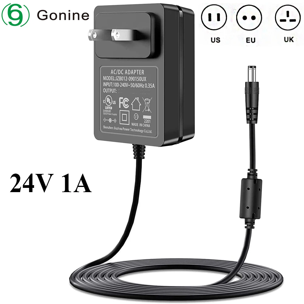 24V AC DC Power Adapter Charger for LED Strip Lights,3D Printer,LCD Monitor,Digital Photo Frame,Bluetooth Speaker, Digital piano