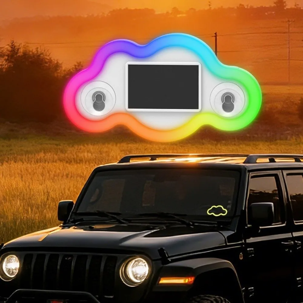 Solar Powered LED Car Window Lights 6 Light Mode Atmosphere Car Neon Lights Wireless LED Color Vehicle Signal Lights