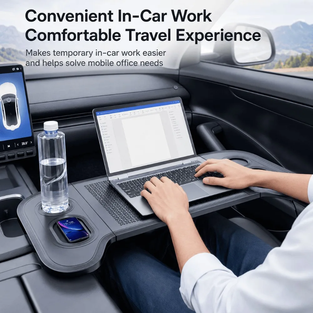 Steering Wheel Tray For Universal Vehicles Multifunctional Car Table Food Dining Writing Laptop Desk Portable Interior Accessory