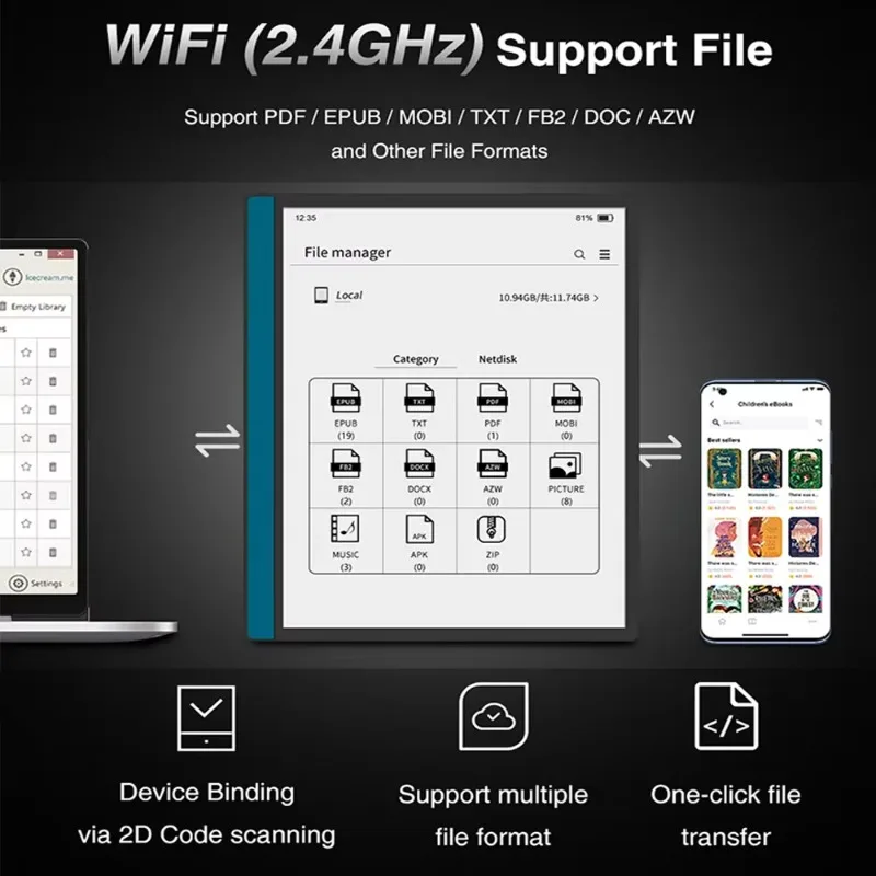 10.3 Inch E-Ink Tablet Typewriter ESP32 E-Ink Paper Display Papyr E-Reader with Stylus Pen Set Custom Factory