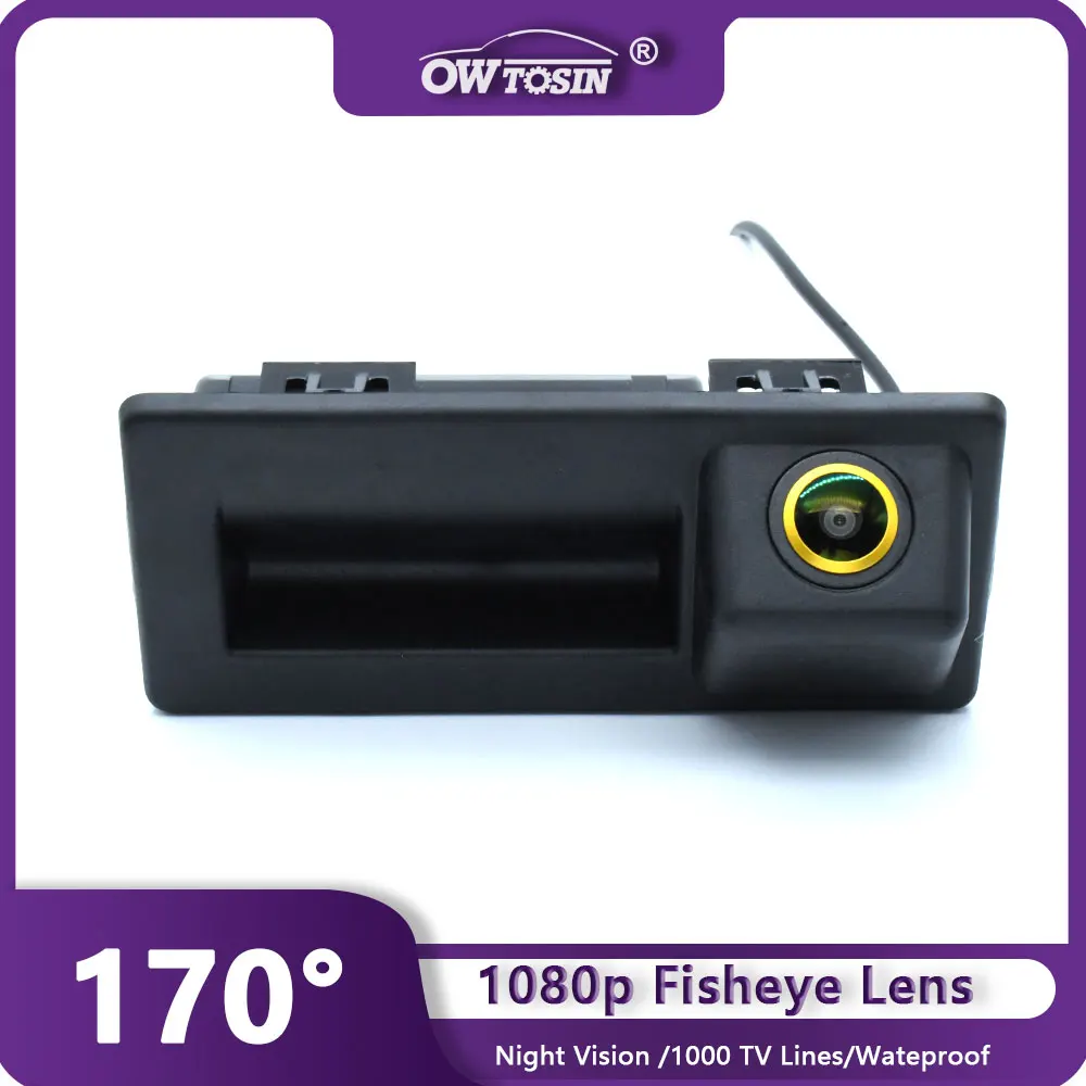 170° Golden Lens AHD 1080P Trunk Handle Vehicle Rear View Car Camera for Volkswagen Tiguan L MK2 2016 2017 Android Monitor