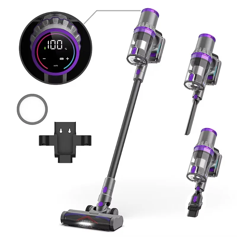 60Mins Low Noisy Lightweight Handheld Cordless Portable Battery Powered Ash Stick Vacuum Cleaner for Home