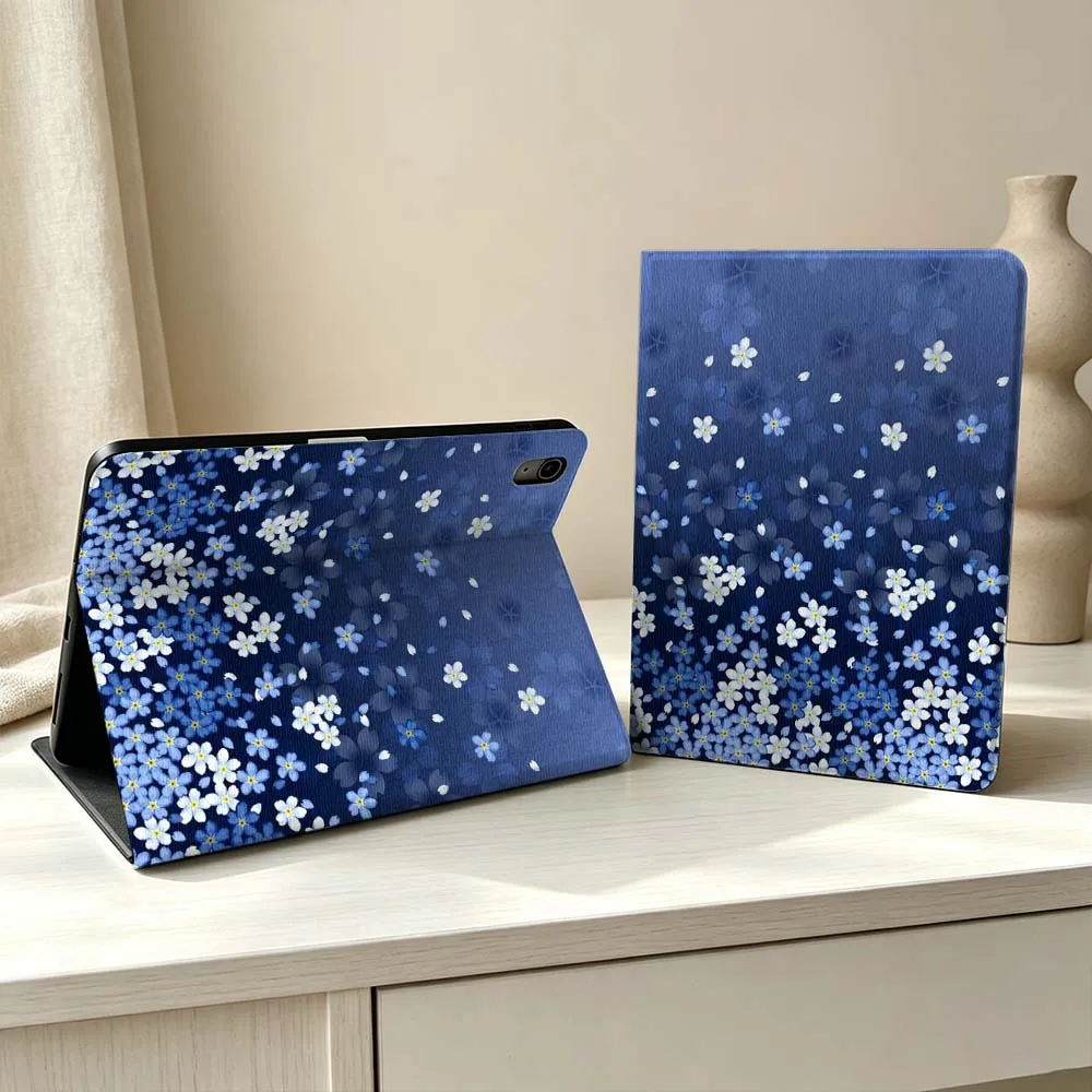 Art Falling Floral Pattern For iPad Pro Air mini 7 6 5 4 3 2 1 M5 M4 M3 11th 10th A17 Pro A16 A14 Soft Pen Tray Tablet Case