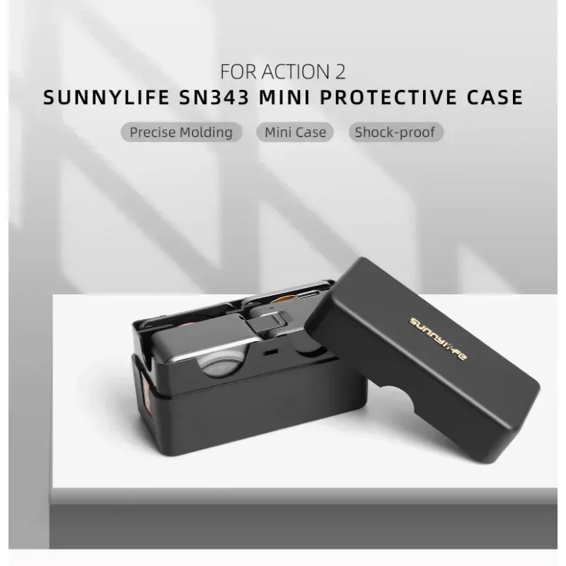 Sunnylife-SN343 FOR DJI Action2 storage box Sports Camera Accessories mini portable fall protection box Action 2 Accessories