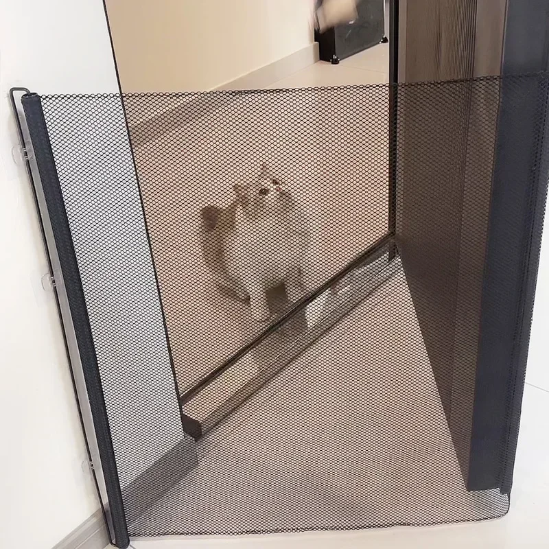 Automatic Retractable Pet Gate Fence Dog and Cat Fences Indoor Stair Walkway Isolation Net Security Fence Pet Products