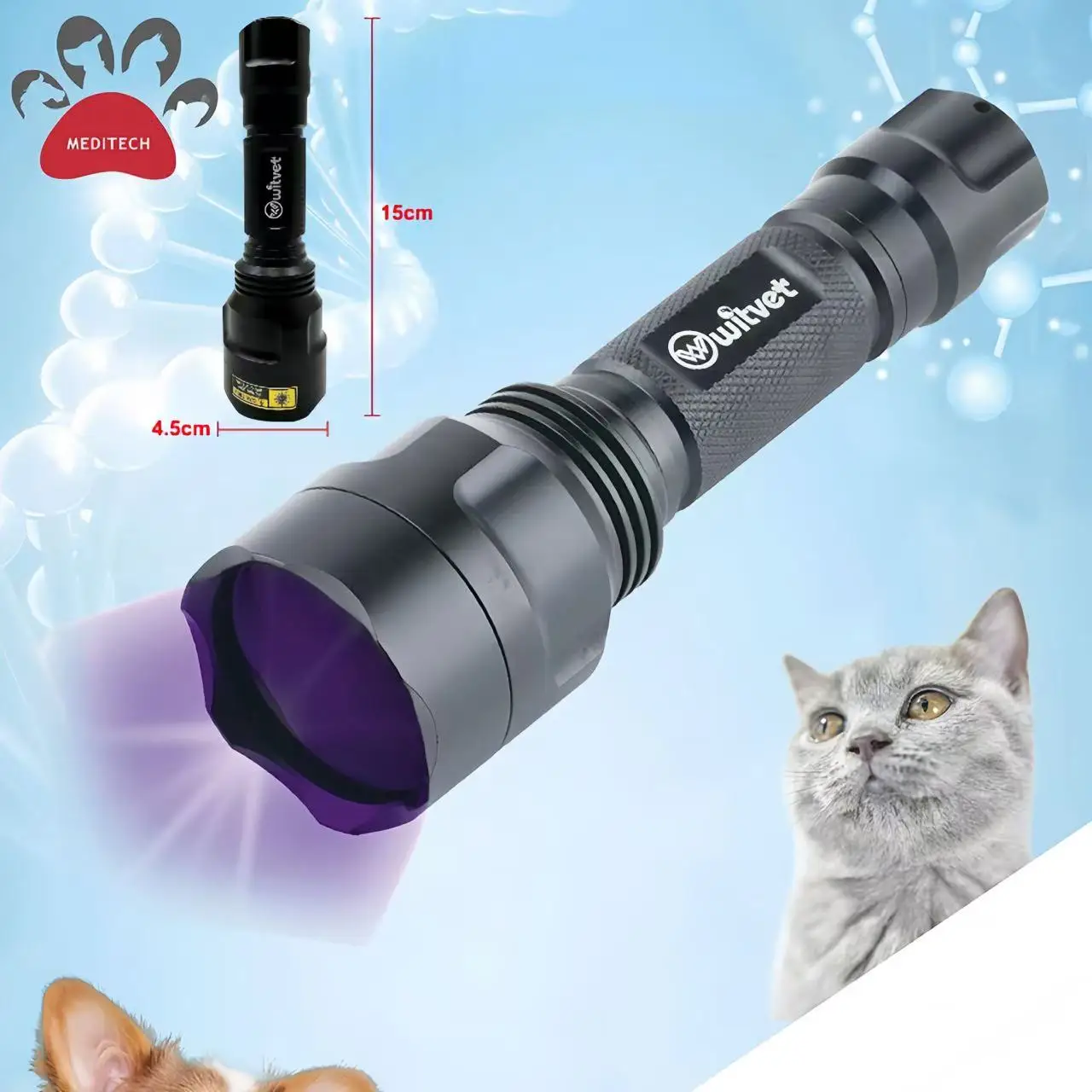 USB Charging Handheld Wood's Lamp Pet Skin Diagnosis Set 1Set Filter Light Accessories for Clinic TW-80 