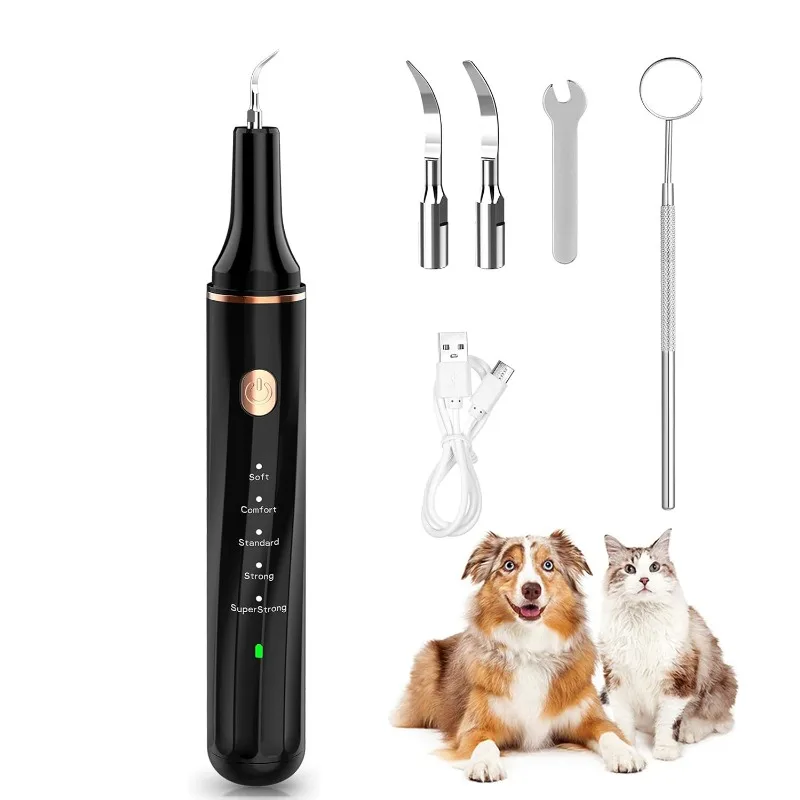 Portable Small Pets Ultrasound Teeth Cleaner Electric Denta l Cleaner Plastic Currency Dog Accessories USB Charging Pet Products