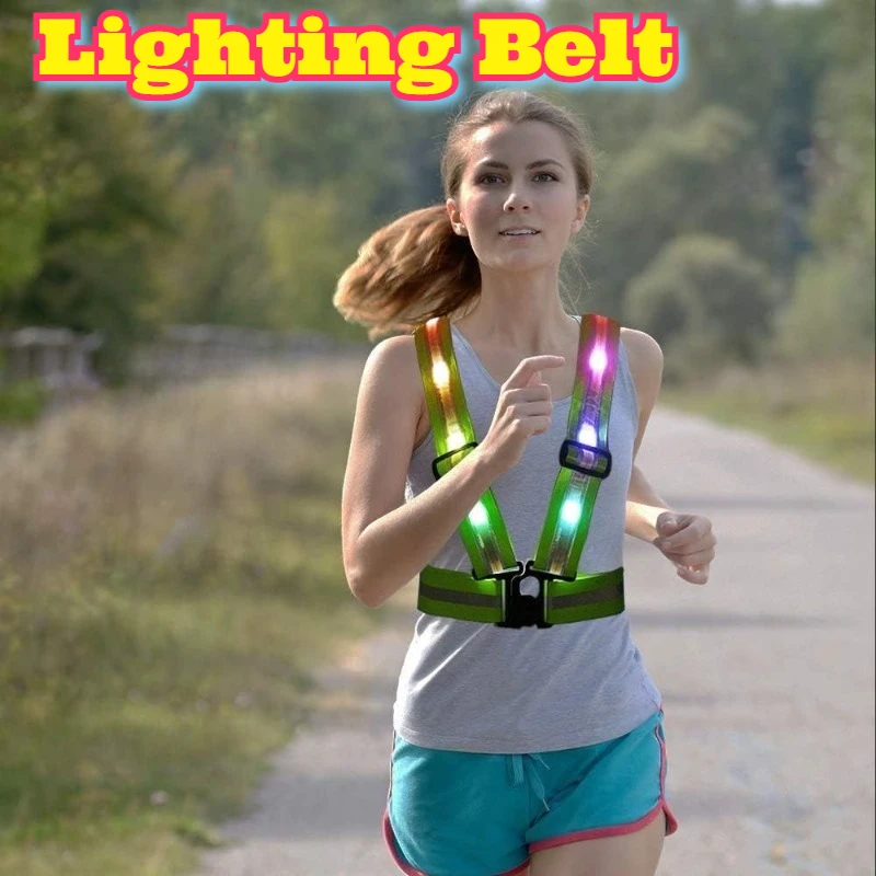 USB Charging LED Light Up Vest Reflective Safety Sleeveless Harness Cycling Night Running Outdoor Work Visibility Protection New
