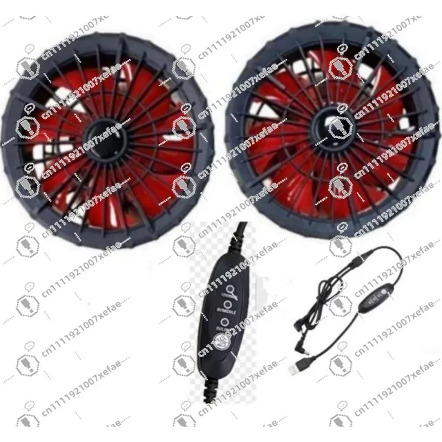 12V Jacket Cooling Fan USB Control Wind Speed 2pcs Air Conditioner Small Fan on Clothes Portable Fan