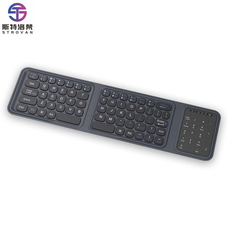 Folding Keyboard Full Size Foldable Keyboard  Foldable Azerty Keyboard with Numeric Keypad