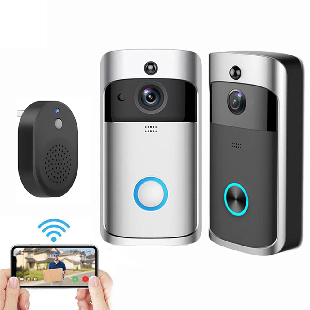 Wireless WiFi V5 Video Doorbell Smart Security Door Bell Visual Remote Monitor Night Vision Intercom Door Phone Without Battery