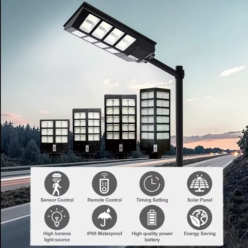 9W Solar LED Street Light Outdoor Motion Sensor 8000K Waterproof IP65 Road Wall Lamp