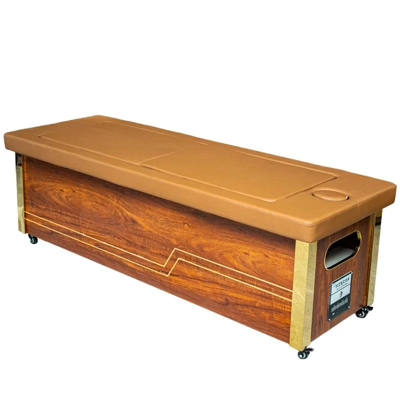 Fully automatic household whole body moxibustion and beauty salon physiotherapy massage bed without smoke pipe