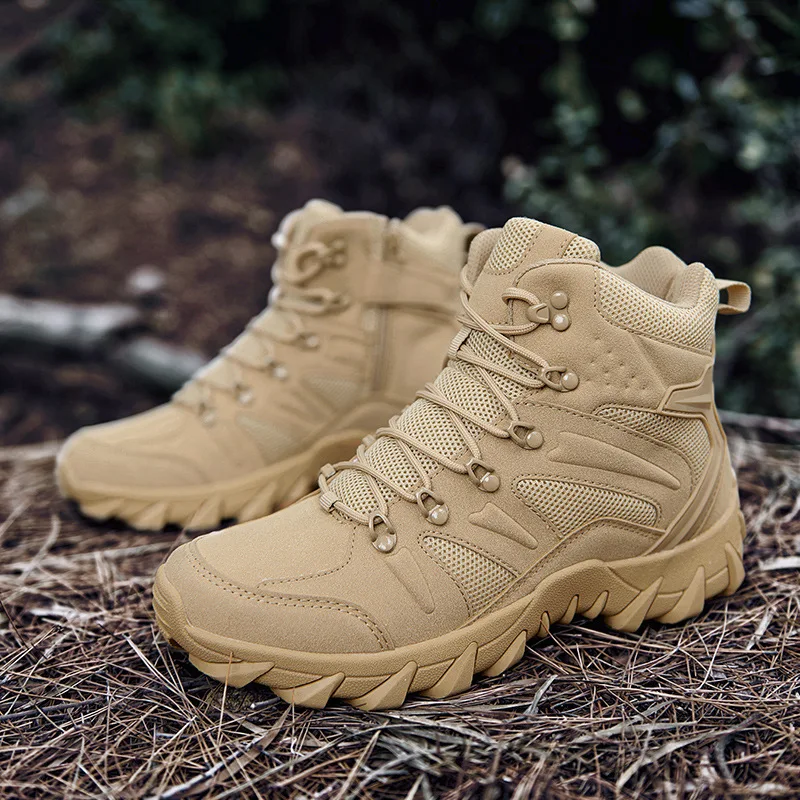 Men's Tactical Boots Breathable Anti-Slip Outdoor Hiking Desert Combat Military Casual Sports Shoes