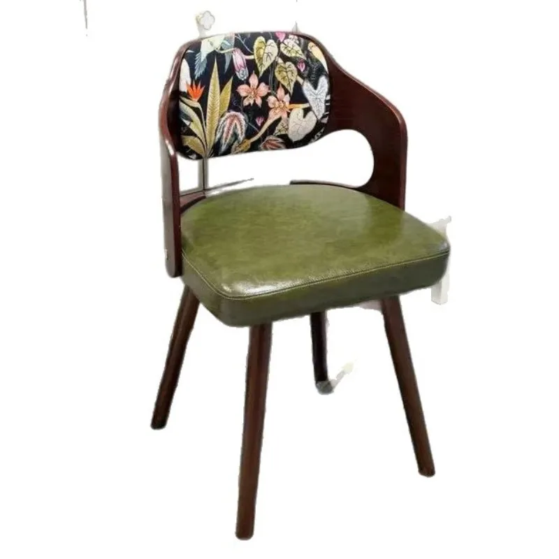 Premium makeup chair, master bedroom dresser chair, bedroom rotatable American retro dressing stool solid wood manicure stool