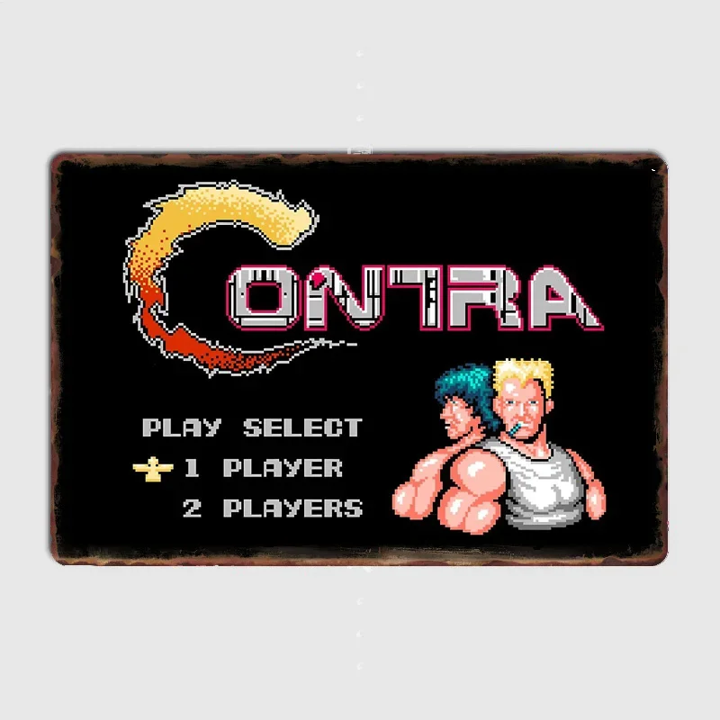 Proud Contra gaming Shirt Video Game Poster Metal Plaque Tin Sign Custom Home Decor Room Decoration Kitchen Wall Decor