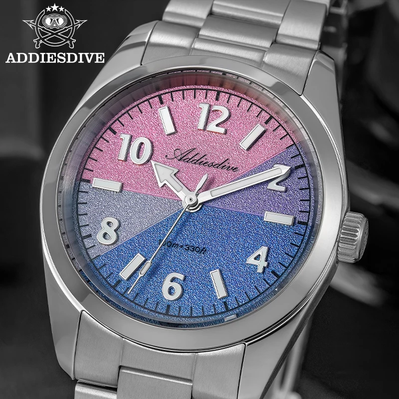 ADDIESDIVE Sapphire Glass Watch for Woman New Luxury 100m Waterproof Sport Stainless Steel Super Luminous Business Ladies Watch