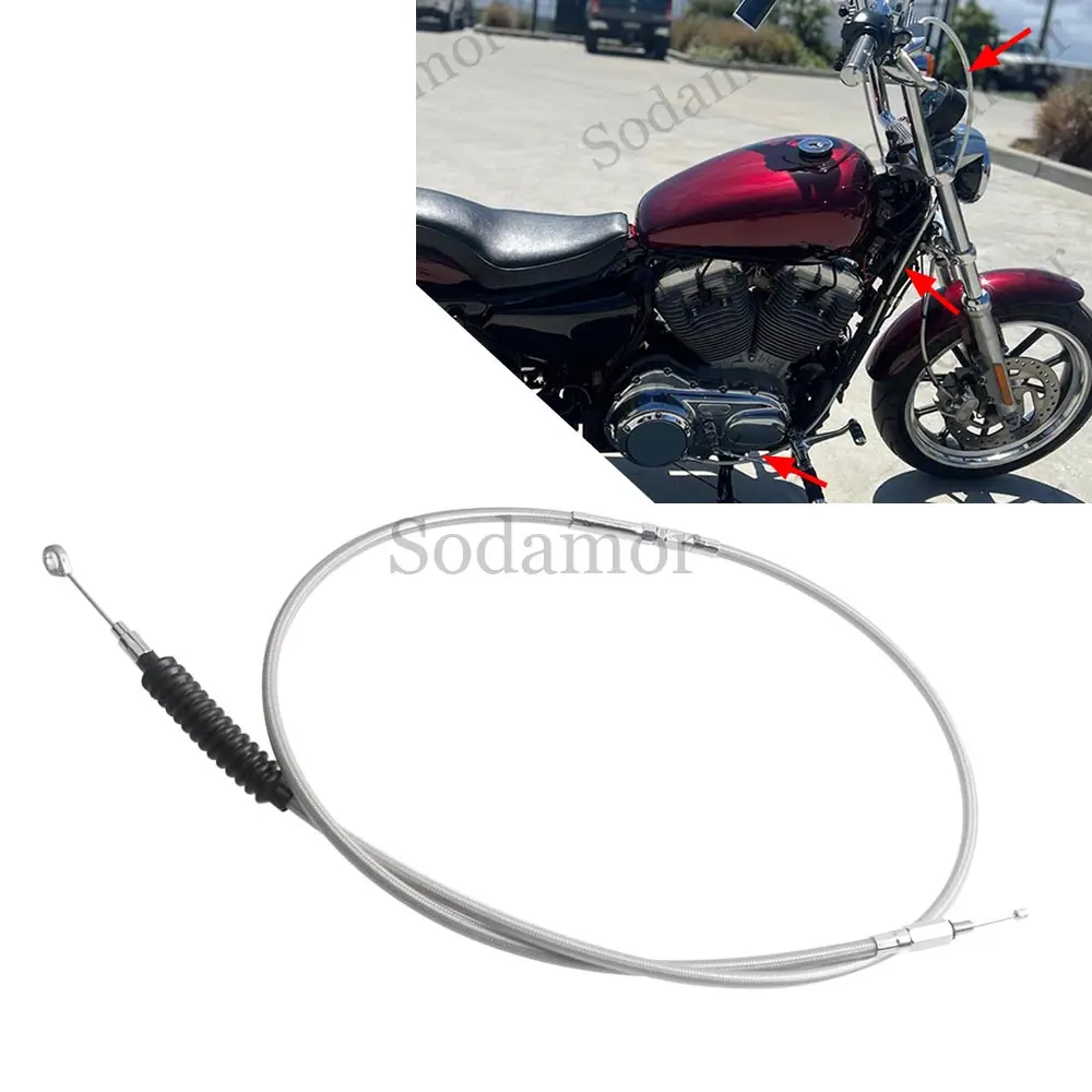 180cm Wolfram Steel Clutch Cable For Harley Sportster 1200 Super Low Iron 883 Forty Eight Seventy Two 2011-2015 Motorcycle Parts