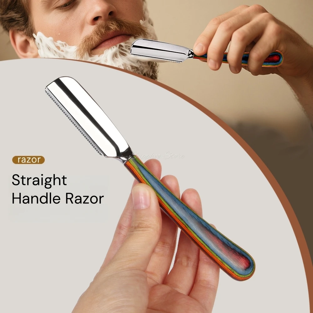 Men's Straight Razor Hairdresser Beard Eyebrow Shaver Zinc Alloy Armpit Haircut Eyebrow Hair Knife Hair Removal Tool