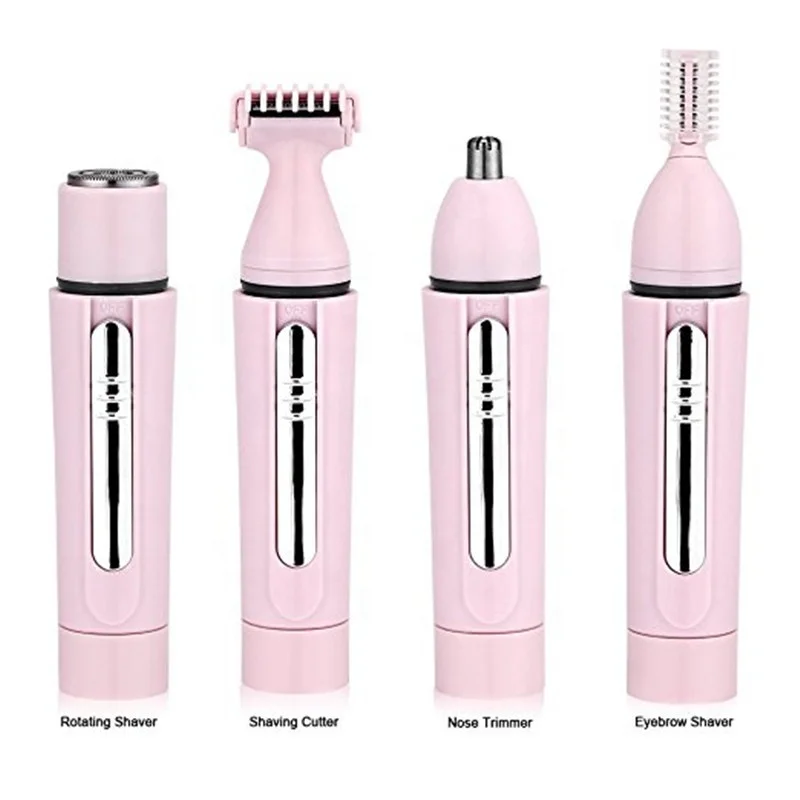 Hot Selling Female Epilator 4 In 1 Eyebrow Trimmer Bikini Nose Hair Trim USB Hair Removal Facial Hair Remover