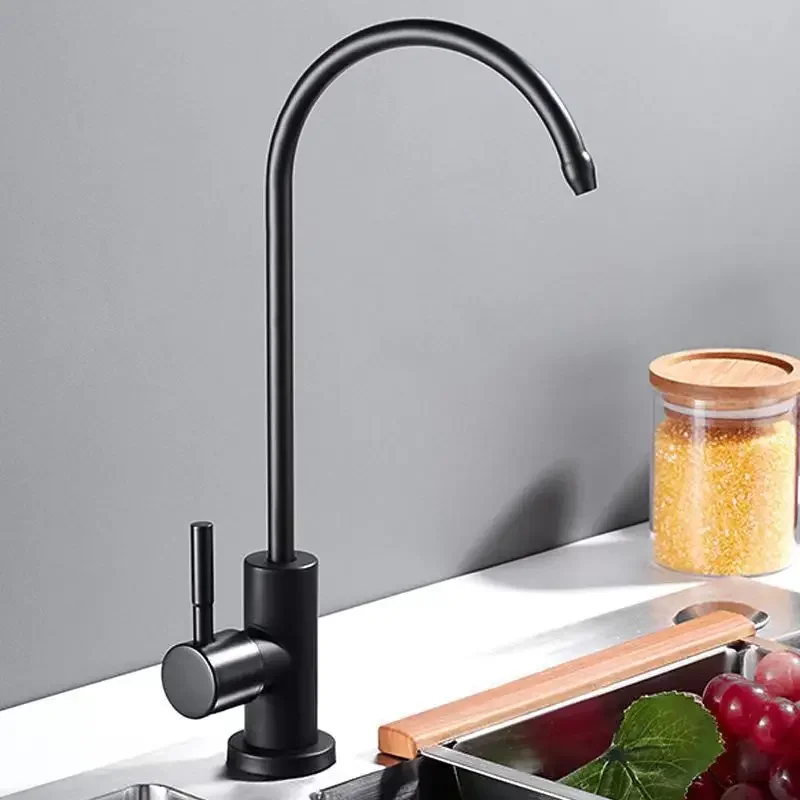 Kitchen Faucets Direct Drinking Tap Black Matte Stainless Steel kitchen Water Filter Tap RO Purify System Reverse Osmosis