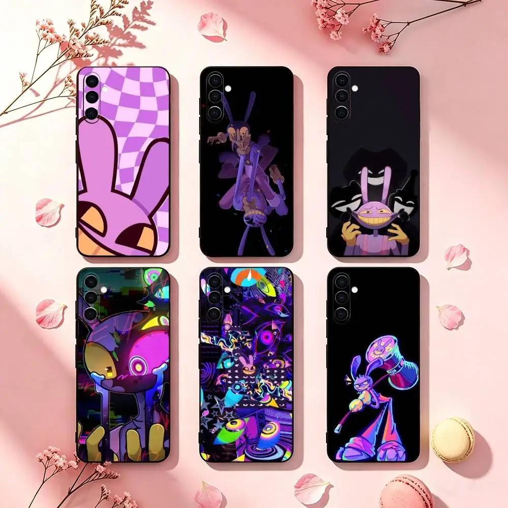 Amazings Digital C-Circus Jax Phone Case Black Silicone Soft For Samsung Galaxy A73,A72,A71,A70,A53,A52,A51