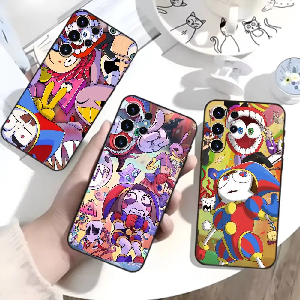 Jax Amazing S-Digital Circus Phone Case For Samsung S26,S25,S24,S23,S22,S21,S20,Ultra,Plus,FE Black Soft Cover