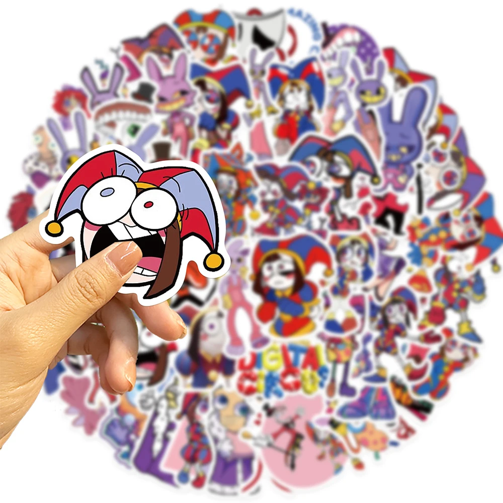 10/30/56pcs Cute The Amazing Digital Circus Cartoon Stickers Funny Kids Toys Decals DIY Phone Motorcycle Helmet Graffiti Sticker