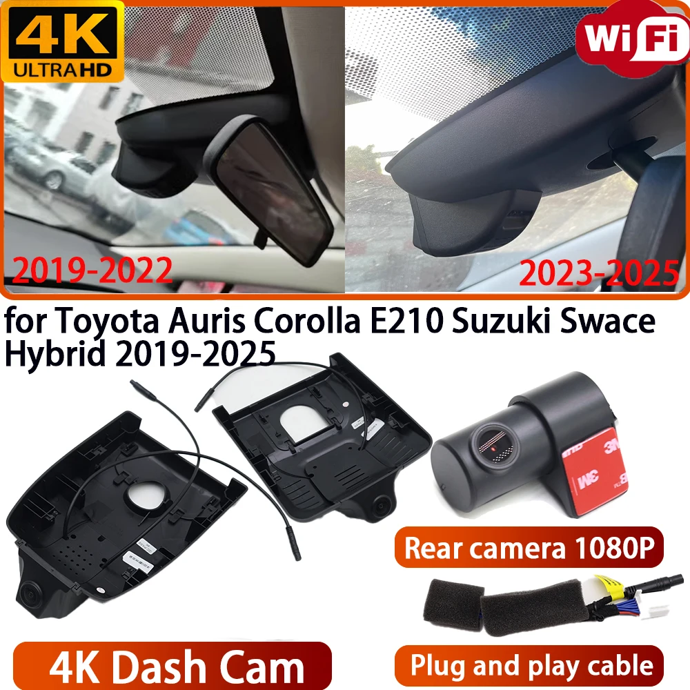 for Toyota Auris Corolla E210 Suzuki Swace Hybrid 2019-2025 Video Recorder 4K DVR Dash Cam Wifi OEM Camera 170° Wide Angle