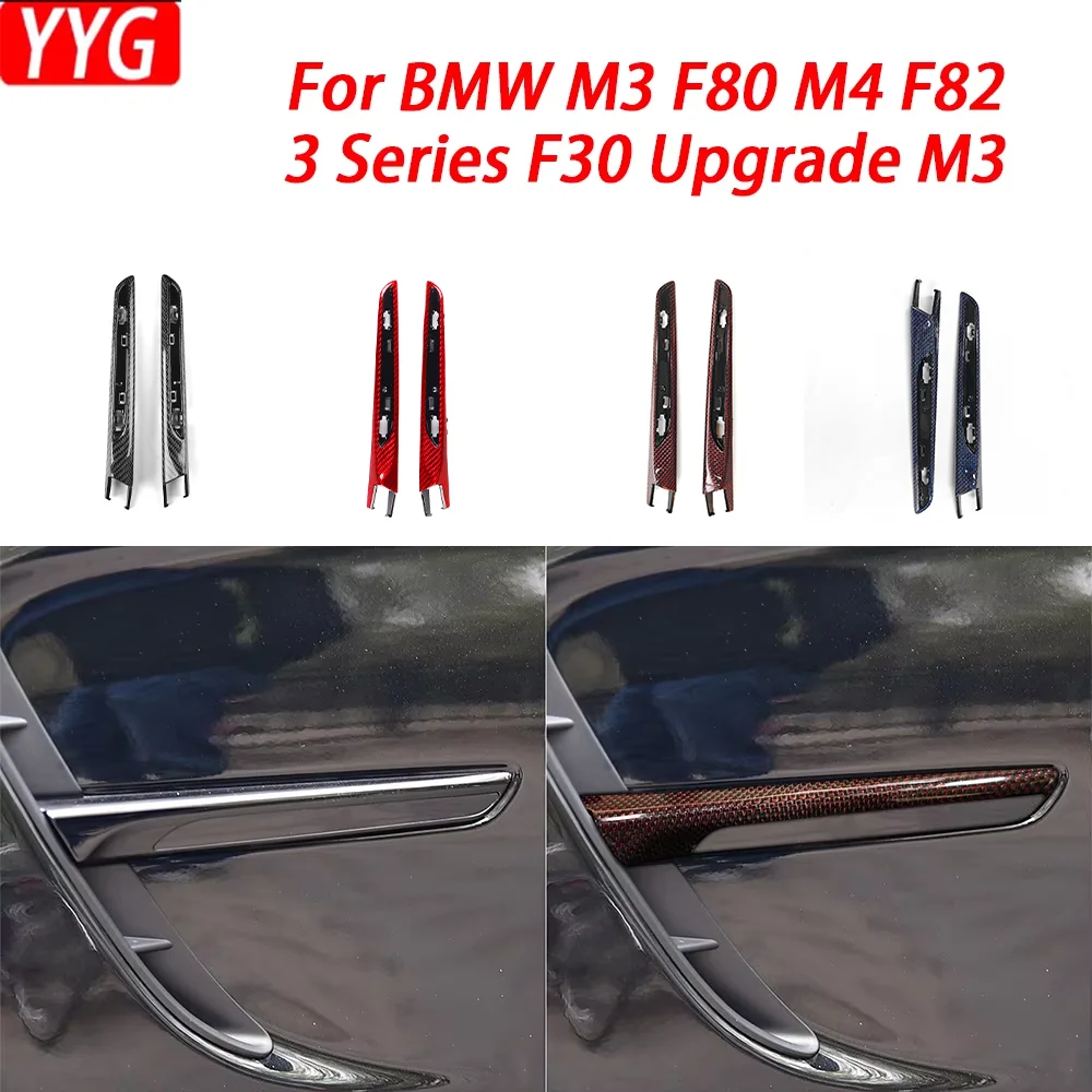 For BMW M3 F80 13-19 M4 F82 F83 Car Accessories Dry Carbon Fiber Fender Air Vent Flow Trim Replacement Tuning Retrofitting Part