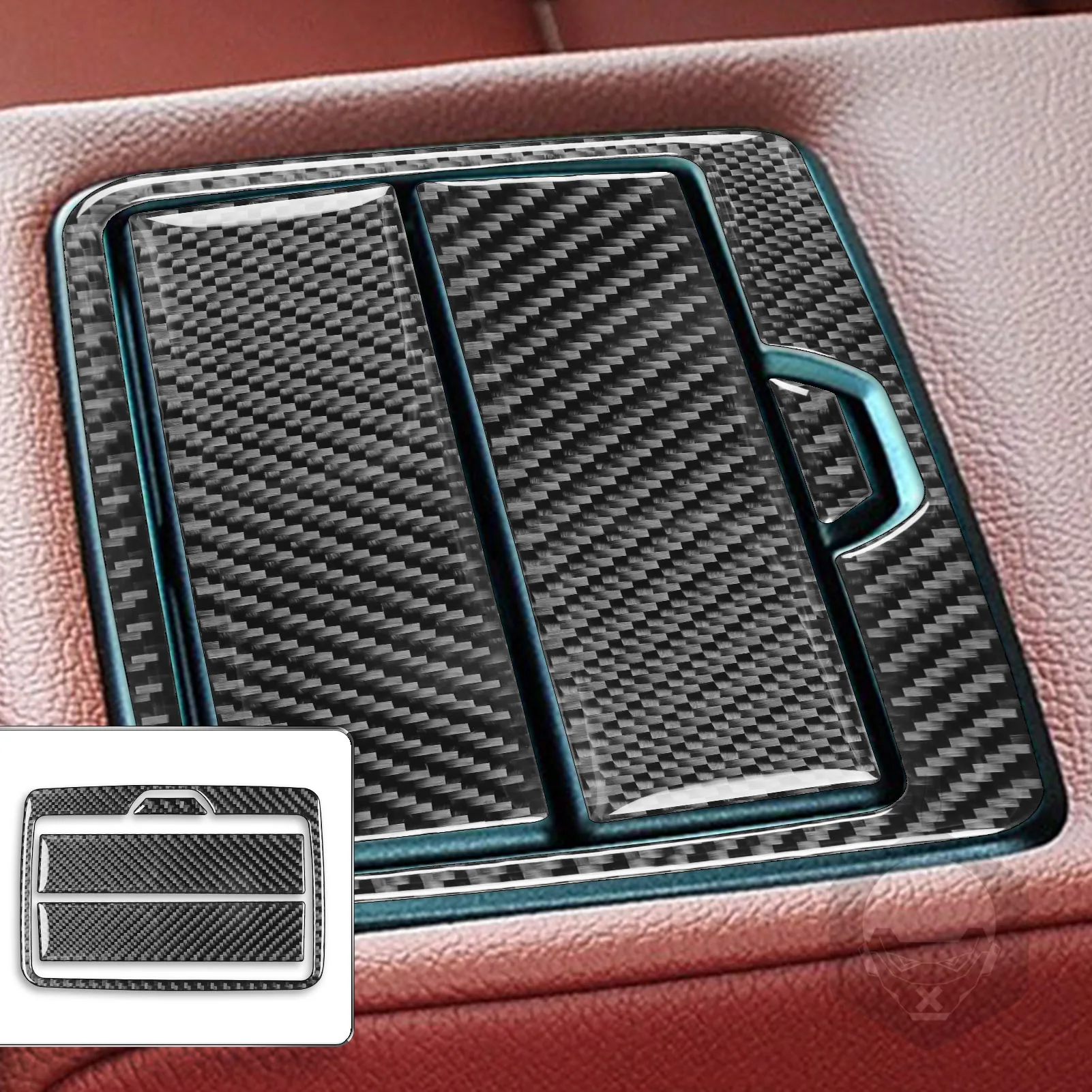 For BMW X3 F25 2011-2017 X4 F26 2014-2017 Car Rear Cup Holder Panel Cover Trim Real Carbon Fiber Interior Styling Accessories
