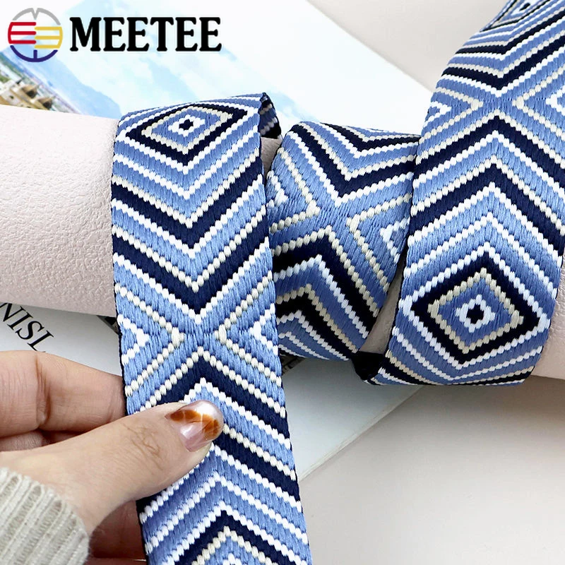 2/5/10Yards 38mm Jacquard Nylon Webbing Straps 2mm Thick Belt Sling Backpack Decor Bias Bag Strap Ribbon Band Sewing Accessories