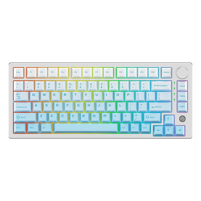 Aluminized wireless bluetooth game office computer fingerprint recognition mechanical keyboard