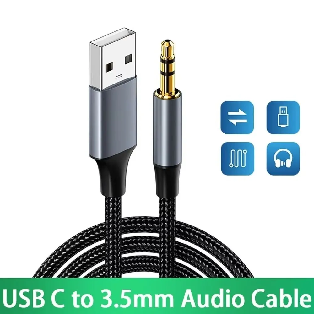 Round Hole USB Audio Cable Cd Grade Sound Quality Extension Audio Line AUX Audio Cable USB To 3.5mm Cable for Notebook