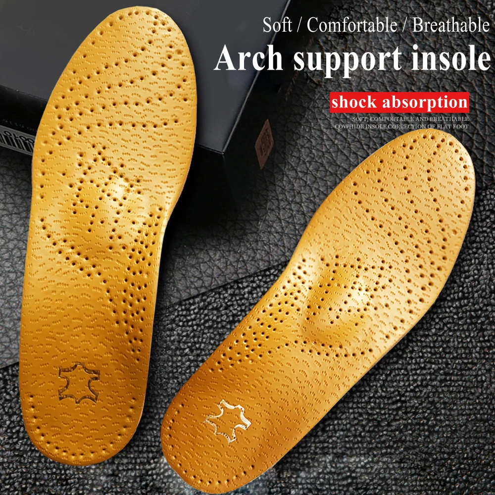 KOTLIKOFF Orthopedic Foot Care Insole Leather Latex Antibacterial Active Carbon Orthotic Arch Support Instep Flat Foot Shoes Pad