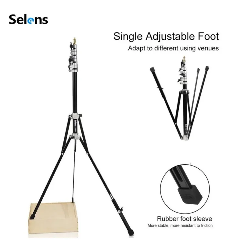 Selens 220cm Light Stand Aluminum Foldable Portable Photo Studio Tripod for Softbox Flash LED Light Photography Accessories