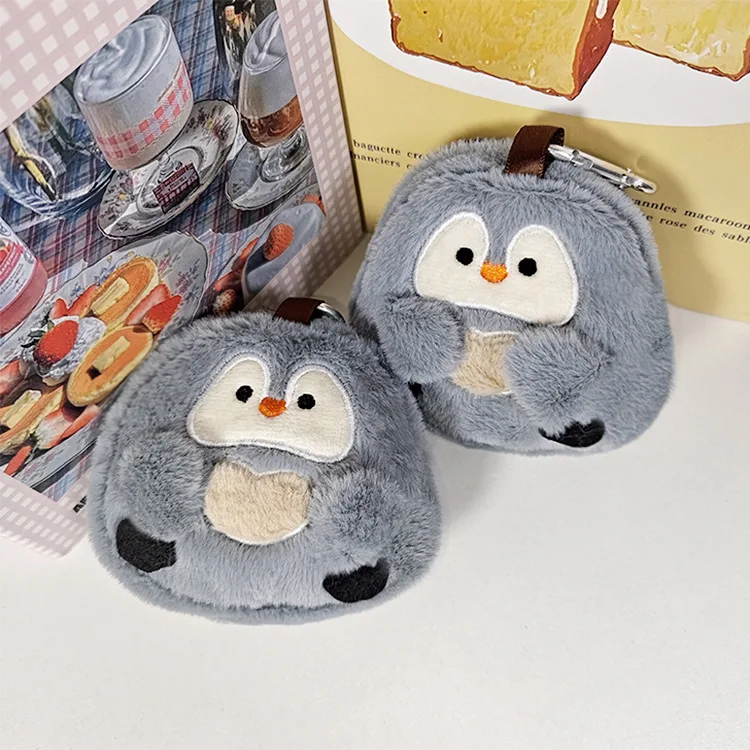 New Positive Energy Penguin Earphone Bag Wallet Small Bluetooth Earphone Bag Keychain Cartoon Y2k Fashion Toys Anime Frind