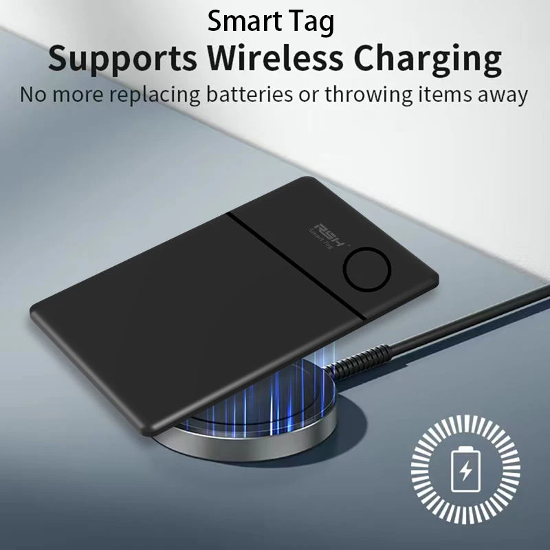Smart Card Tracker Airtag For Apple Find My App Wireless Rechargerable Item Locator for Wallet Luggage Bluetooth Anti Lost