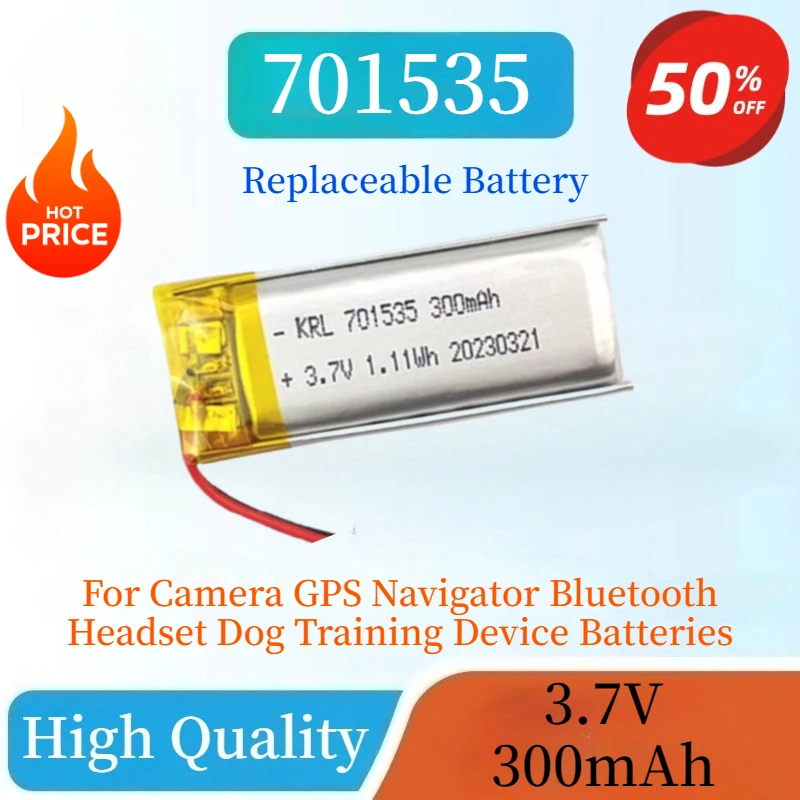 Brand New 701535 3.7V 300mAh Rechargeable Li-Po Battery for Camera GPS Navigator Bluetooth Headset Dog Training Device Batteries