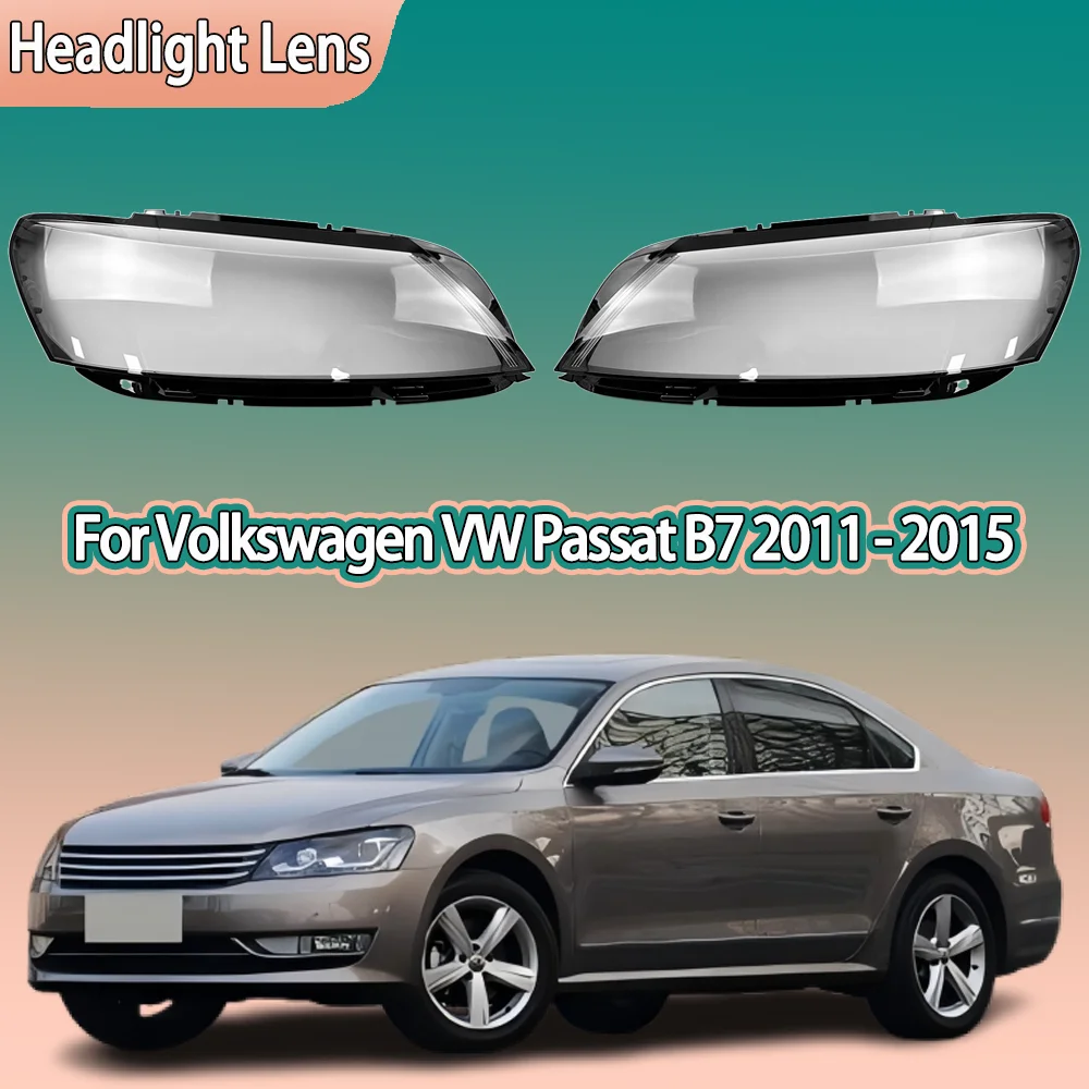 Car Front Lights Case For Volkswagen VW Passat B7 2011 2012 2013 2014 2015 Headlight Cover Headlight Lens Glass Car accessories