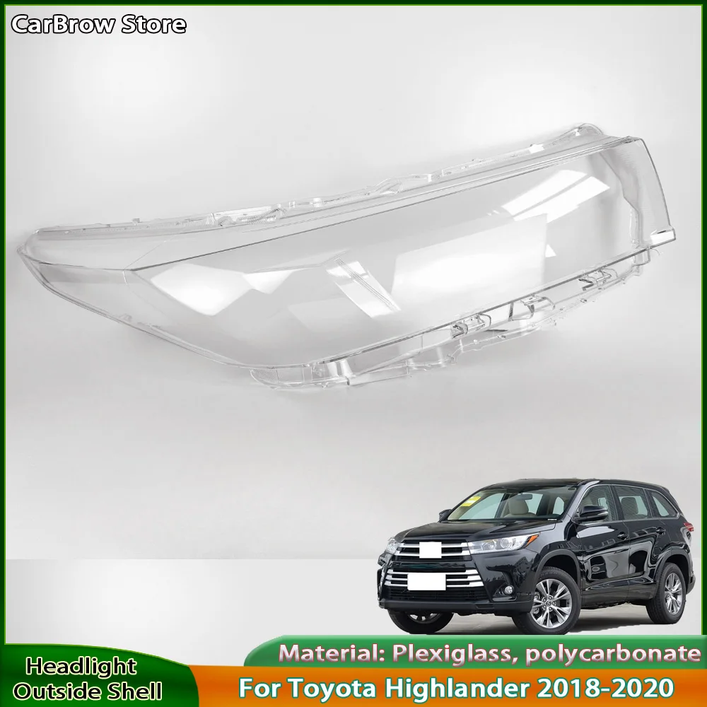Headlight Lens Cover For Toyota Highlander 2018 2019 2020 Car Accessories Headlamp Transparent Lampshade Lamp Shell