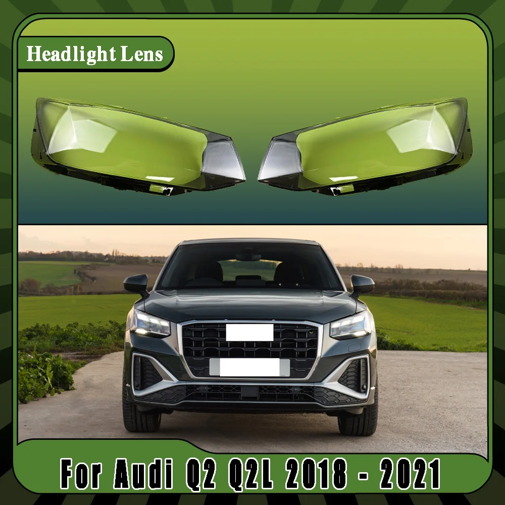 Car Headlight Transparent Cover Headlight Lens Glass Lampshade Shell Cover Car Accessories For Audi Q2 Q2L 2018 2019 2020 2021