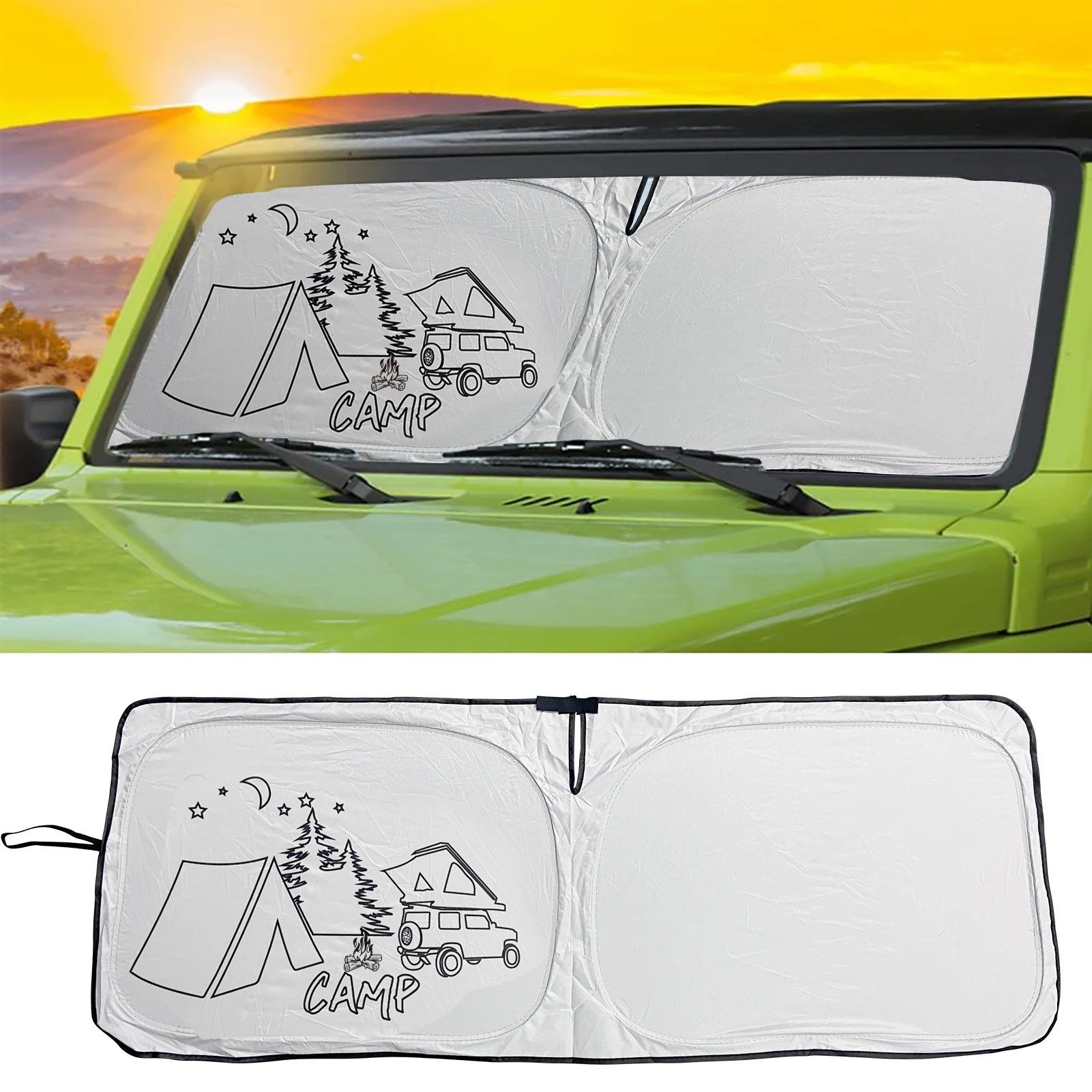 For Suzuki Jimny JB67w/JB47w 2019-2023 Windshield Sunshades Heat Shield Visor Mat UV Rays Block Sun Shade Cover Accessories