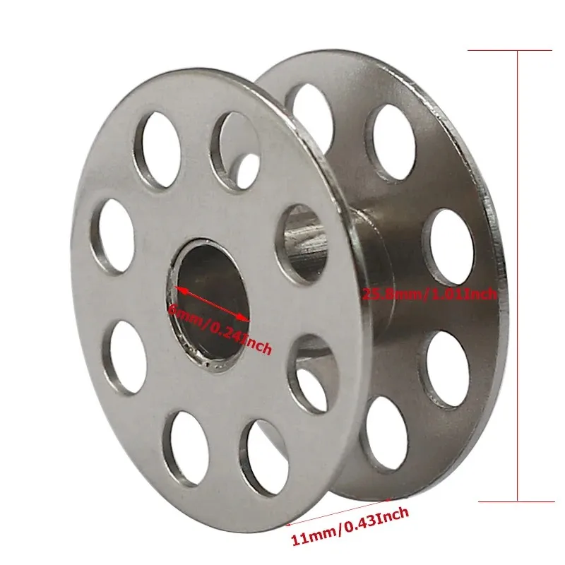 10 PCS 18034 Metal Large Bobbins M Size For SINGER JACK H2,H5 JUKI DNU-1541,DU-1181 CONSEW 205RB 206RB