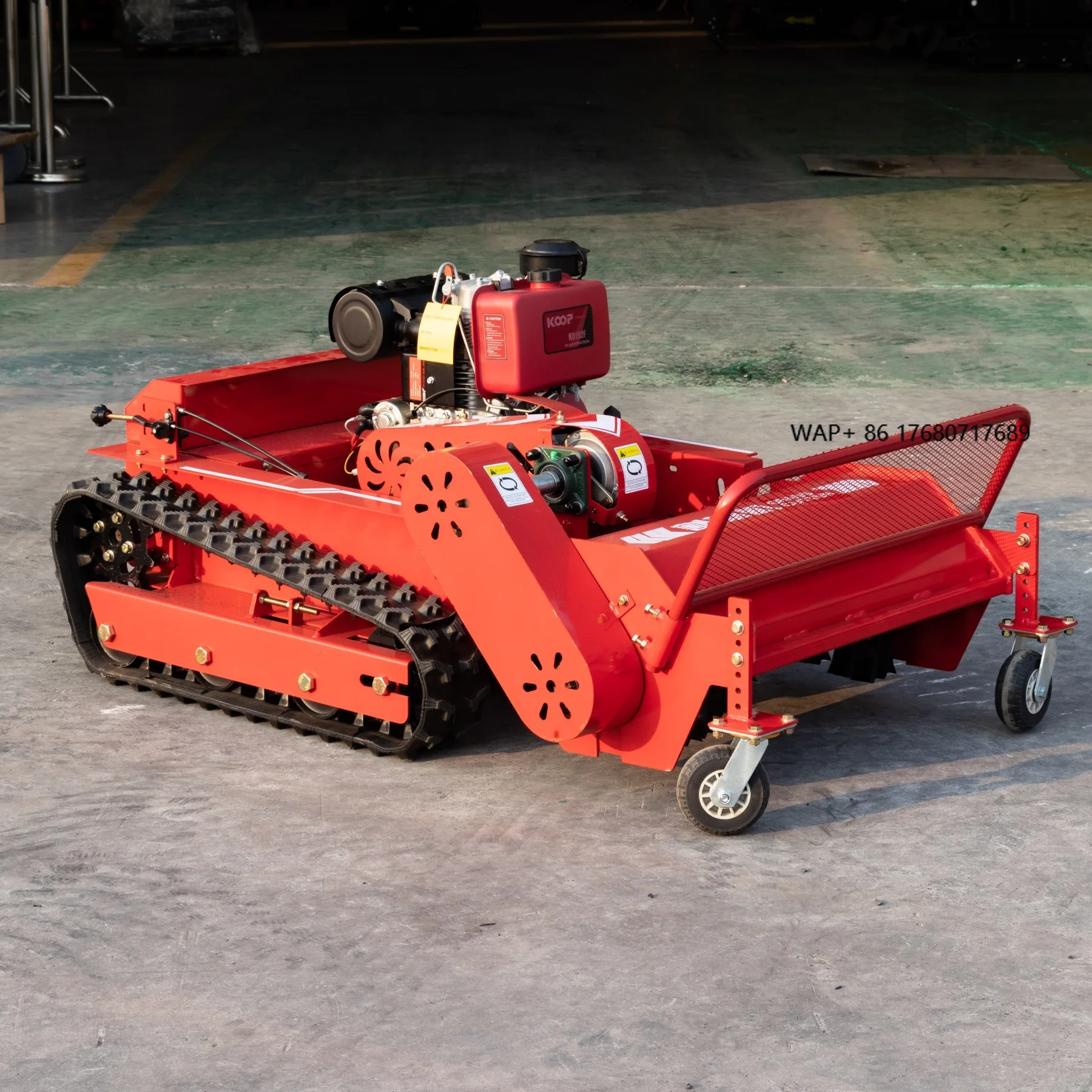 HT800 Small Robot Grass Cutter Cutting Width Remote Control Crawler 800 mm Cutting Width Using Brush Motor